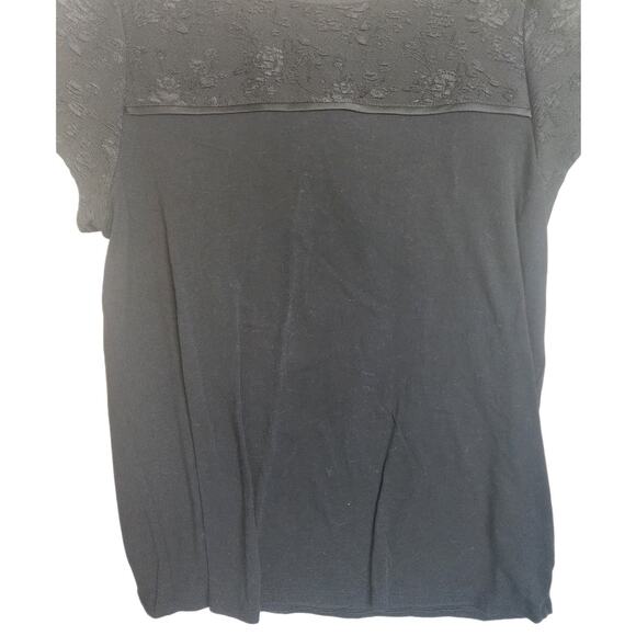 Elle Black Mixed Media Blouse, Small - Picture 7 of 7